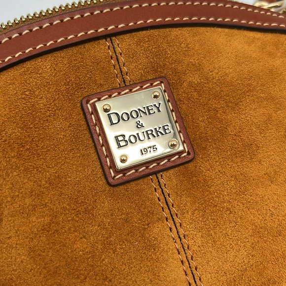 Dooney & Bourke Suede Mini Domed Crossbody Honey - Picture 4 of 13